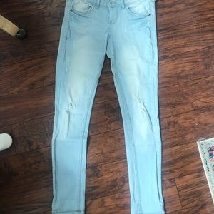 Bershka, light wash skinny jeans
